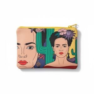 Frida khalo Artistic Women's wallet coin with Yellow Zipper